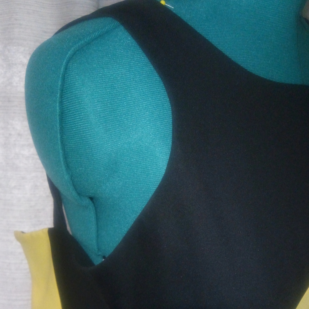 Ellen K Colorblocked Maxi Dress in Black & Yellow Sz 10 NEW - Picture 4 of 14